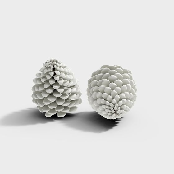 Low Poly Pine Cone 3D Model for Winter Scenes