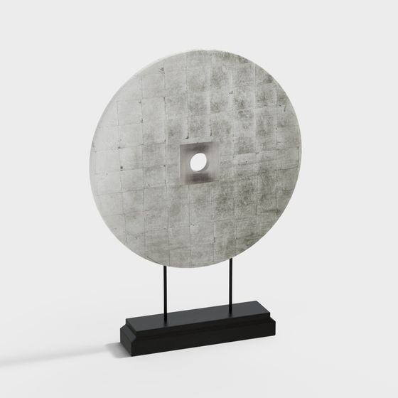 Stylish Concrete Disc 3D model for Contemporary Projects