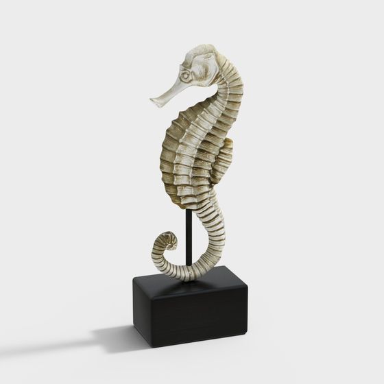 Low-Poly Seahorse Sculpture 3D model