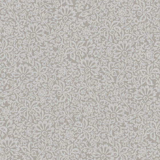 Chemps Elys2 - Flowers - Seamless Wall Fabric in Gray