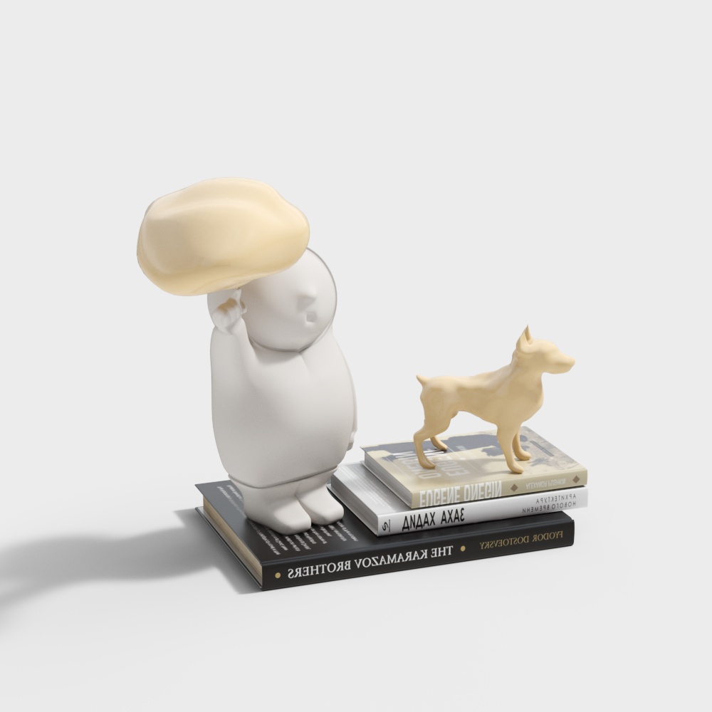 Charming Little World on a Bookshelf 3D model