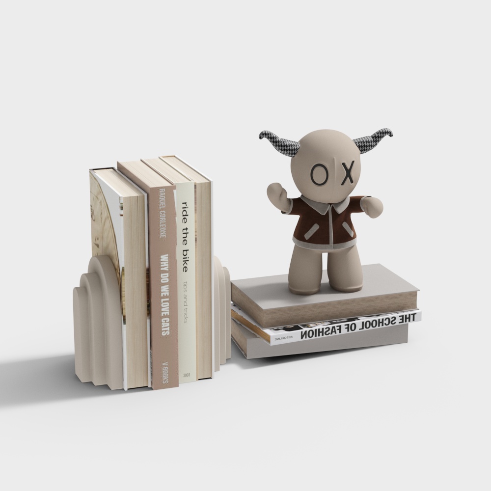 Cute Low-Poly Bookshelf Monster 3D model