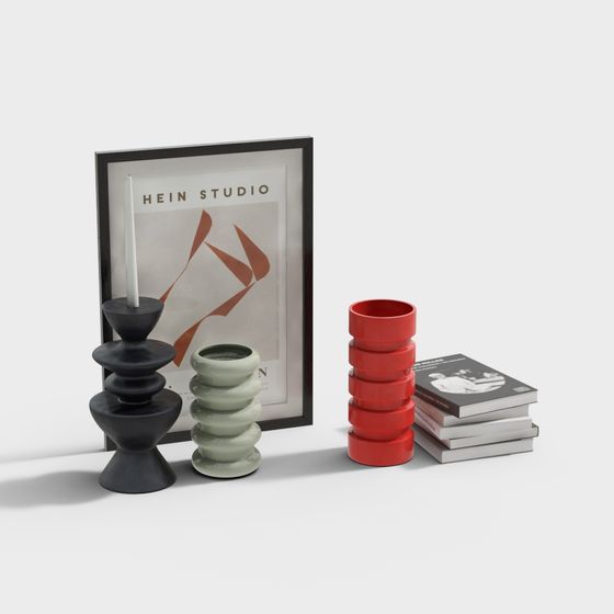 Elegant Decorative 3D Model Set for Modern Spaces