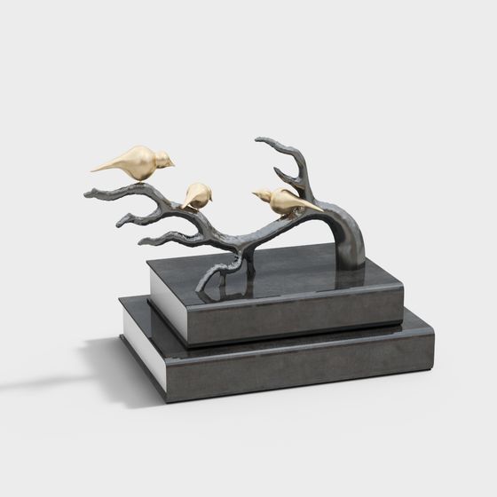 Modern Book Decoration 3D Model in Gray
