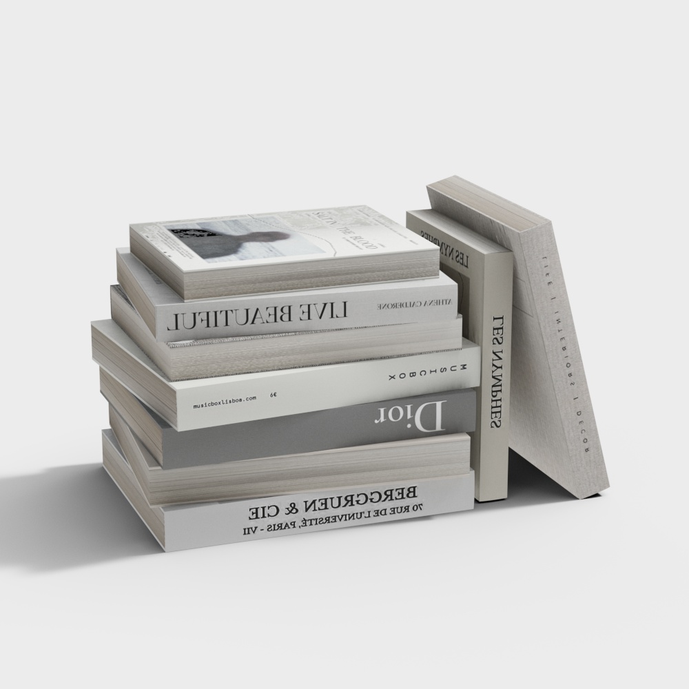 Low Poly Stacked Books 3D model