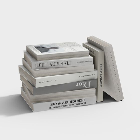 Low Poly Stacked Books 3D model