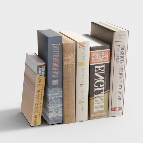 Modern Book Assembly 3D Model in Wood Color