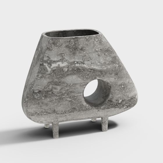 Concrete Sculpture Low Poly 3D model