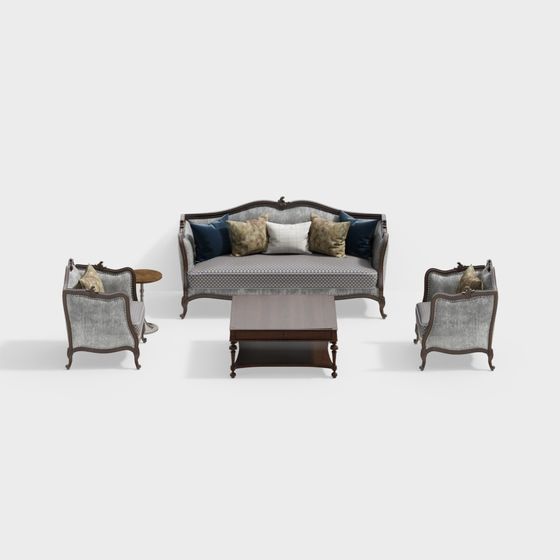 美式沙發與咖啡桌組合