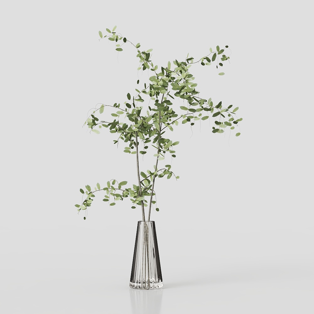 Elegant Vase with Branches 3D model