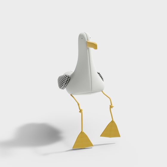 Charming Seagull 3D model with Unique Low-Poly Design