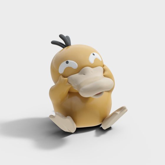 Charming Low-Poly Yellow Duck 3D model