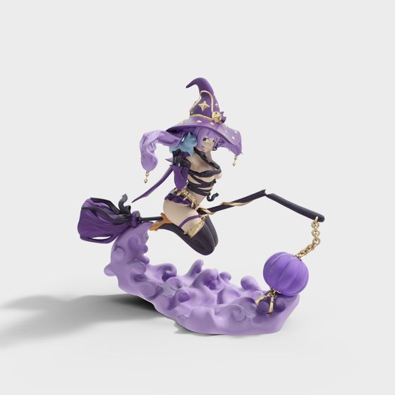 Mystical Purple Witch 3D model