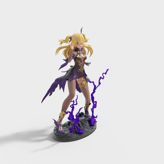 Electro Warrior Low Poly 3D Model