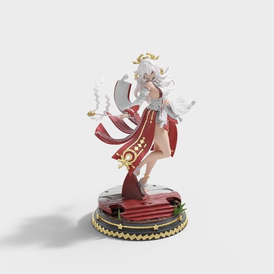 War Goddess 3D model in Low-Poly Style