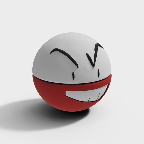 Smiling Ball Low-Poly 3D Model