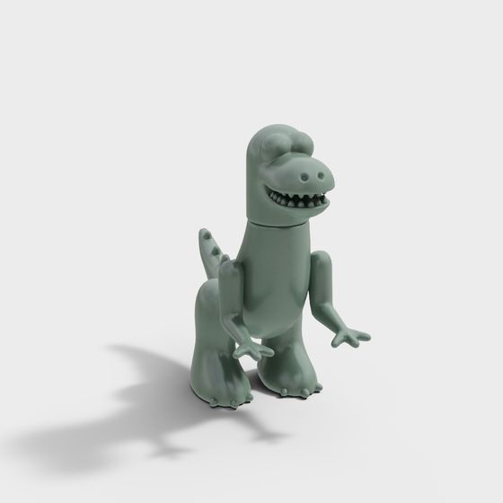 Unique Low-Poly Green Dragon 3D Model