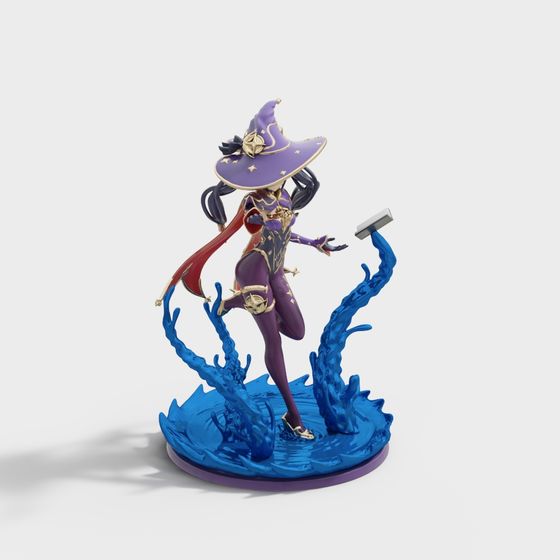 Purple Shadow Witch 3D Model