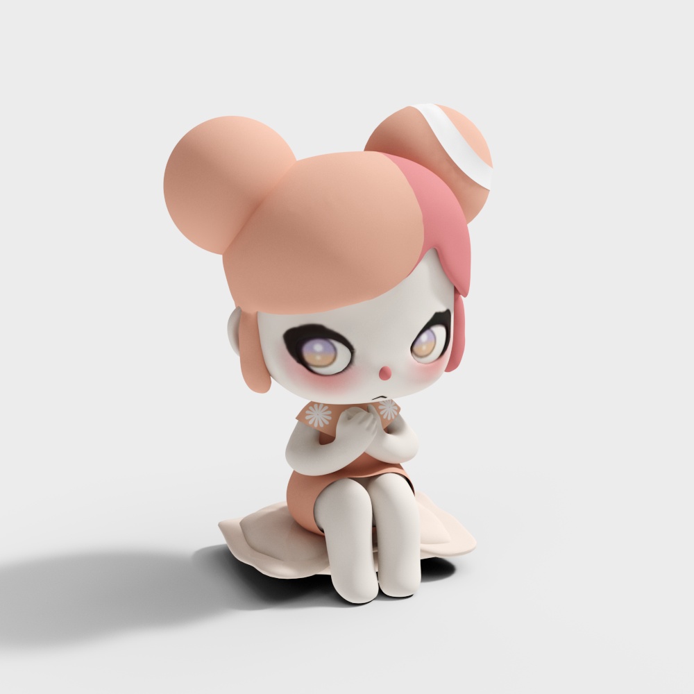 Relaxing Girl 3D model in Dreamy Design