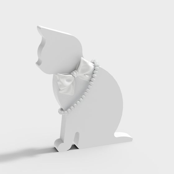 Elegant Low-Poly Cat 3D Model