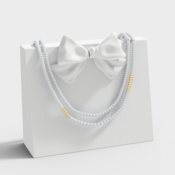 Elegant Gift Bag 3D Model Design