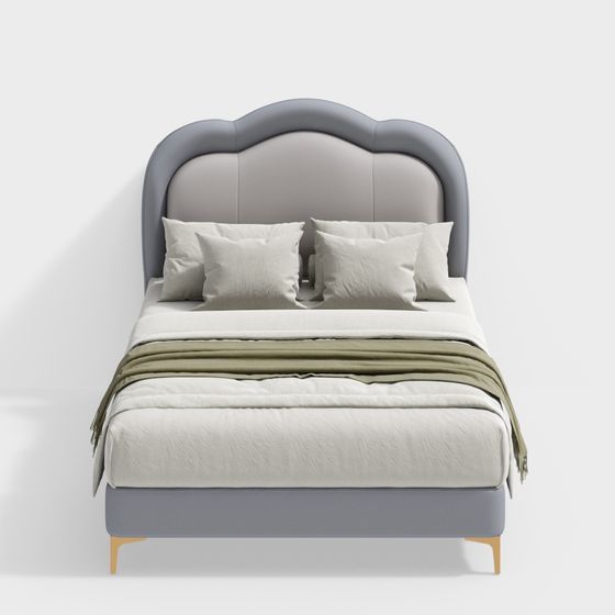 Stylish Bed Headboard 3D model for Contemporary Homes