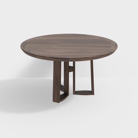 Stylish Low Poly Round Table 3D model