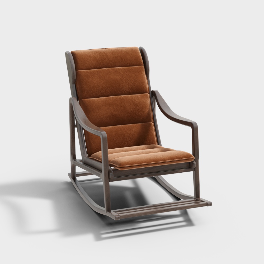 Lounge-Stuhl aus nordamerikanischem Schwarznußholz