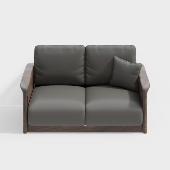 Elegant Minimalist Double Sofa 3D model