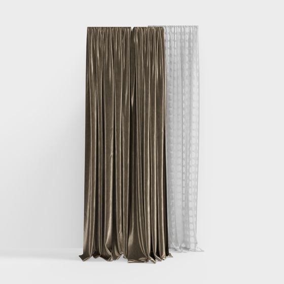Chic Low-Poly Curtain 3D model for Creative Spaces
