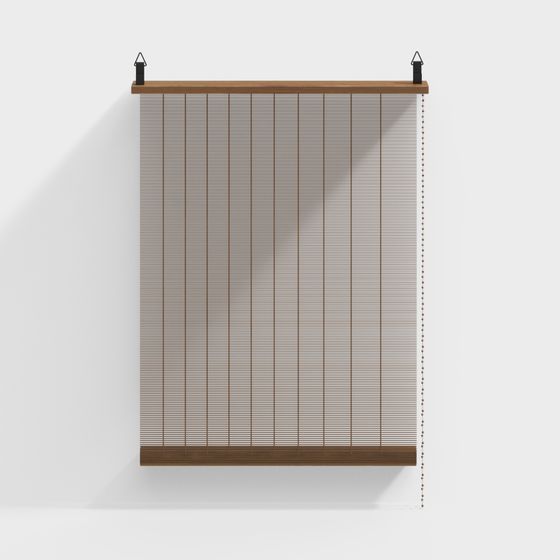 Low Poly Bamboo Curtain 3D model for Modern Interiors