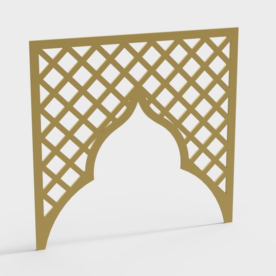 Elegant Golden Arch 3D model in Low Polygon Design