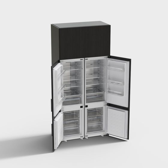 Sleek Refrigerator 3D model for Contemporary Designs