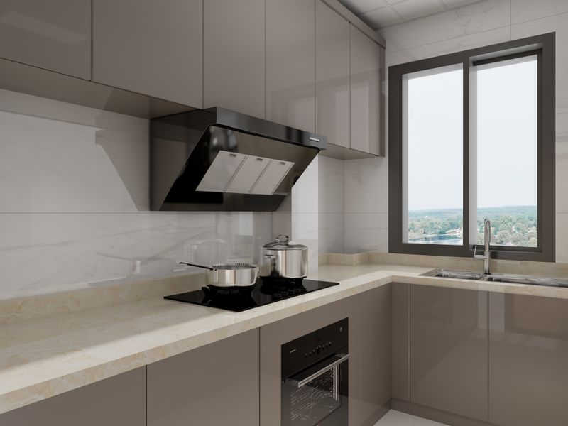 Modern Gray Kitchen with Efficient Layout