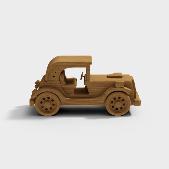 Vintage Low-Poly Car 3D model