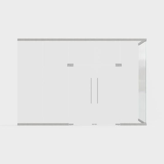 Sleek Transparent Glass Door 3D model for Modern Spaces
