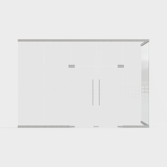 Sleek Low-Poly Glass Door 3D model