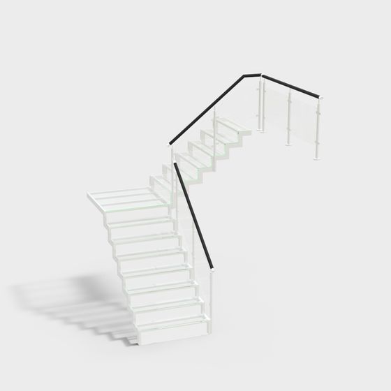 Sleek Glass Staircase 3D model