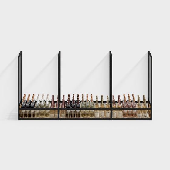 Stylish Low-Polygon Wine Rack 3D model