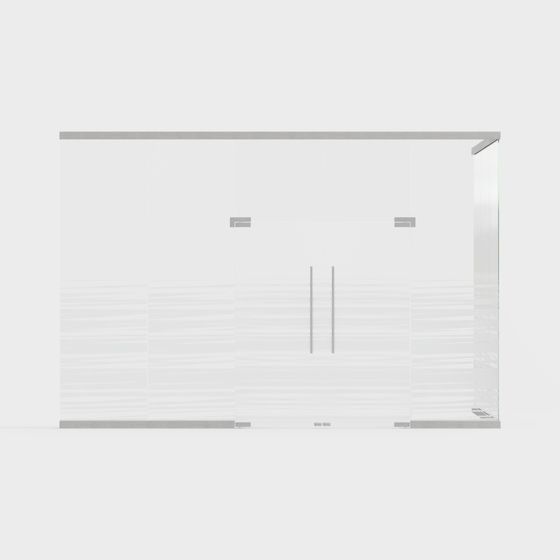 Elegant Glass Partition Door 3D model