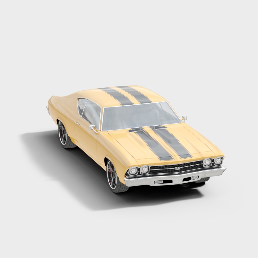 Classic American Muscle Car 3D model
