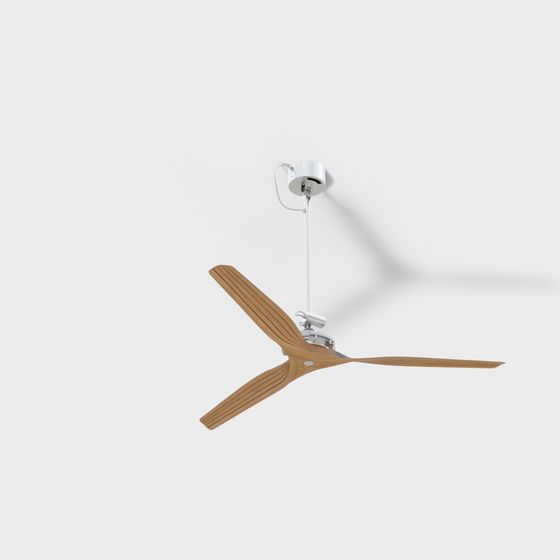 Elegant Low-Poly Ceiling Fan 3D model