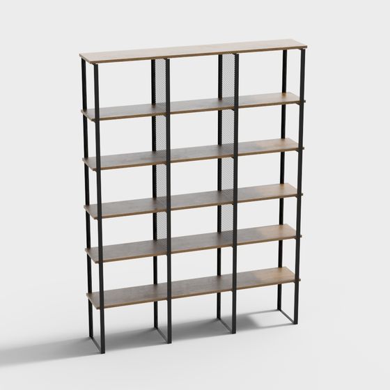 Elegant Low-Poly High-Detail Bookshelf 3D model