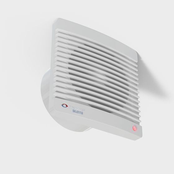 Sleek Wall-Mounted Fan 3D model for Modern Interiors