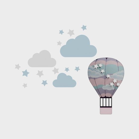 Dreamy Hot Air Balloon 3D model in the Sky