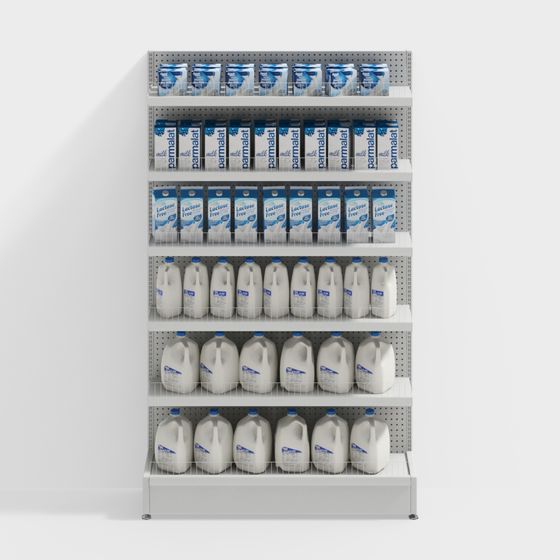 Modern Dairy Products Shelf 3D model