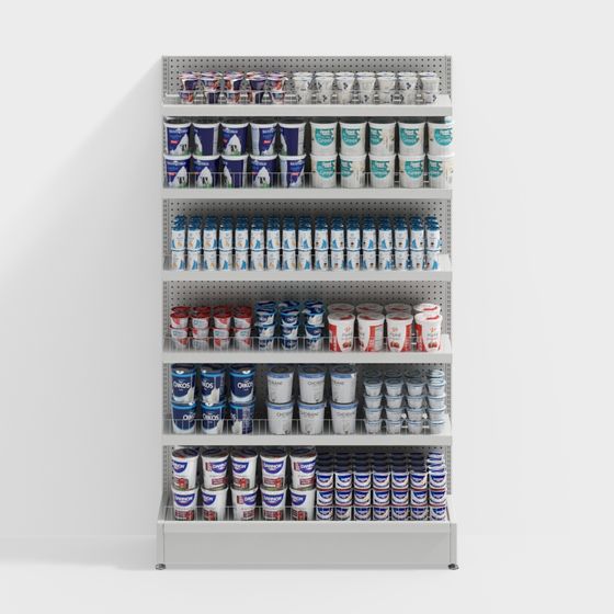 Modern Yogurt Display Shelf 3D model