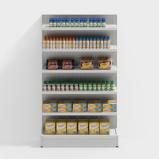 Modern Supermarket Shelf 3D model for Creative Projects