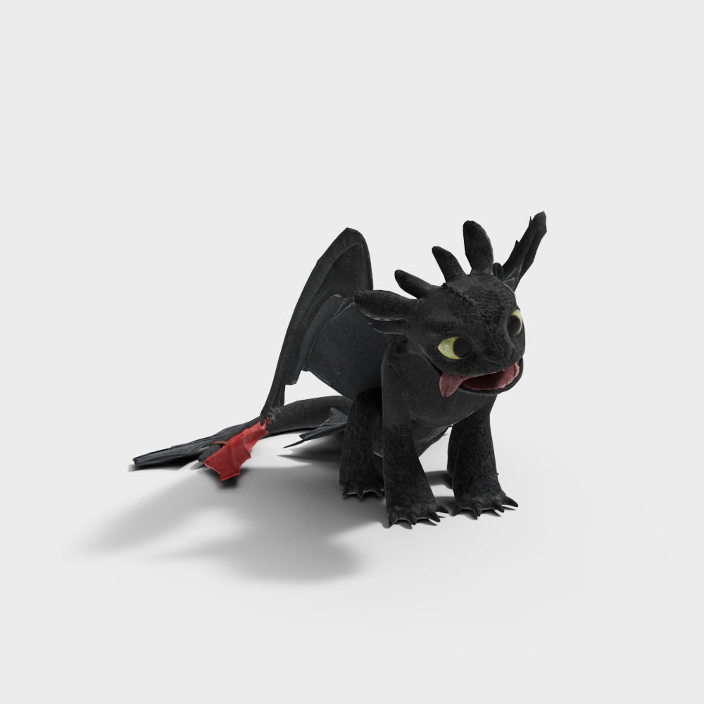 Night Fury 3D model - Unique Low Poly Design