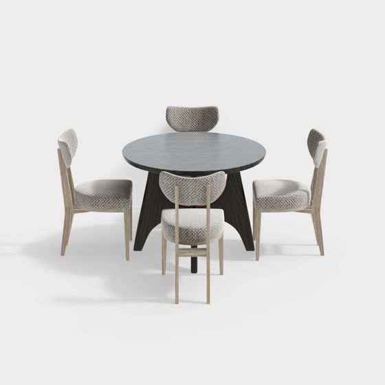 Современный комплект стола и стульев для столовой